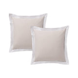Deluxe Cotton European Pillowcase Set in White/Natural - 2 Piece Collection