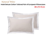 Accessorize Pair of  White/Natural Tailored Hotel Deluxe Cotton Standard Pillowcases - Front View