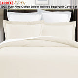 Grand Aterlier Pima Cotton Ivory Quilt Cover Set King - Front View