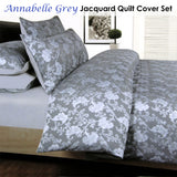 Accessorize Annabelle Grey Jacquard Quilt Cover Set Double - Front View