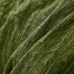 Accessorize Augusta Olive Crinkled Look Quilt Cover Set Single