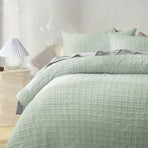 Accessorize Augusta Sage Crinkled Look Quilt Cover Set Queen