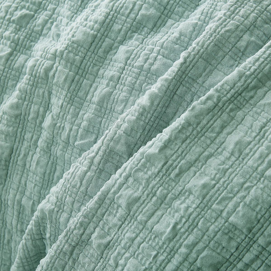 Accessorize Augusta Sage Crinkled Look Quilt Cover Set Single
