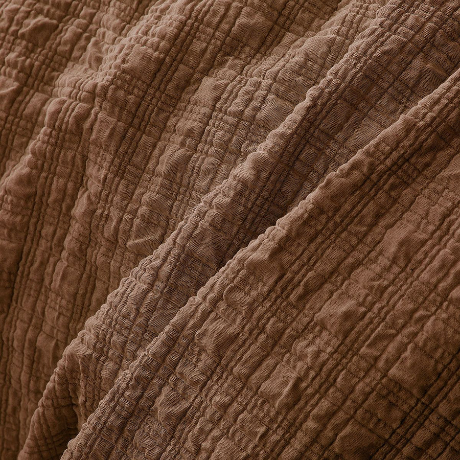 Accessorize Augusta Terracotta Crinkled Look Quilt Cover Set Queen