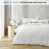 Accessorize Augusta White Ruched Quilt Cover Set Queen