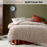 Accessorize Aurora Natural Quilt Cover Set King - Front View