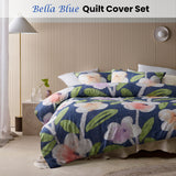 Accessorize Bella Blue Cotton Floral Quilt Cover Set Double - Front View