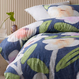 Accessorize Bella Blue Cotton Floral Quilt Cover Set King - Side View