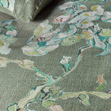 Bedding House Blossoming Green Cotton Sateen Quilt Cover Set King - Side View