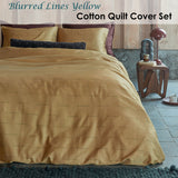 PIP Studio Blurred Lines Yellow Cotton Sateen Quilt Cover Set Queen - Front View