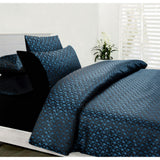 Regal Floral Jacquard Blue Quilt Cover Set for Double Beds