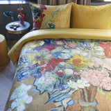 Bedding House Van Gogh 50th Anniversary Floral Cotton Sateen Quilt Cover Set - Queen Size - Top-Down View