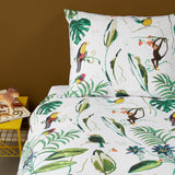 Bedding House Crazy Jungle Multi Cotton Quilt Cover Set Single - Side View