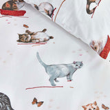 Bedding House Cute Cats Cotton Quilt Cover Set Single - Side View