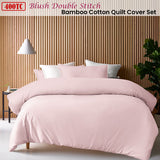 Accessorize 400TC Blush Bamboo Cotton Double Stitch Quilt Cover Set King - Front View