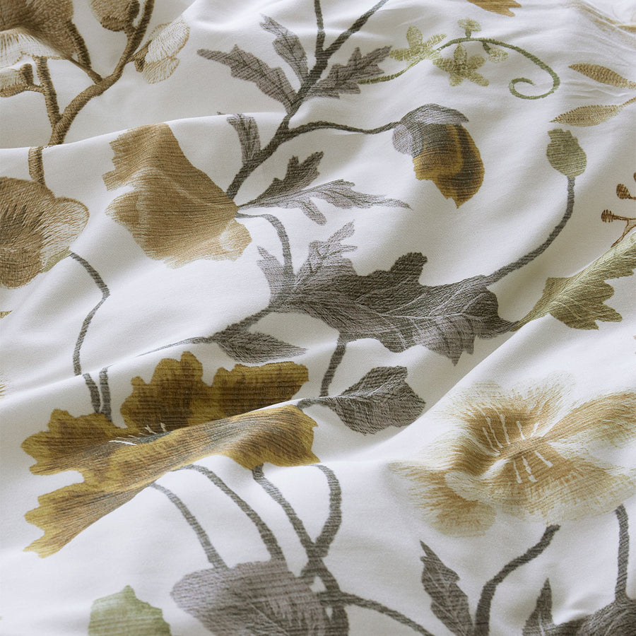Bedding House Elizabeth White Cotton Sateen Quilt Cover Set Queen