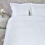 Riviera Maison Elowen White Cotton Quilt Cover Set King - Top-Down View