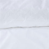 Riviera Maison Elowen White Cotton Quilt Cover Set Queen - Side View