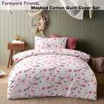 Happy Kids Farmyard Friends Washed Quilt Cover Set Single