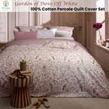 PIP Studio Garden of Dove Off White Cotton Quilt Cover Set Super King - Front View