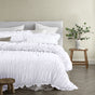 Vintage Design Homewares Haven White Washed Cotton Ruched Quilt Cover Set Double