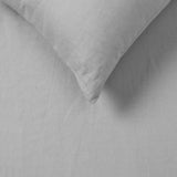 Vintage Design Homewares Silver 100% Hemp Quilt Cover Set Queen - Front View