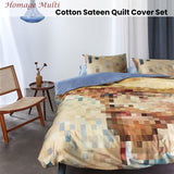 Bedding House Homage Multi Cotton Sateen Quilt Cover Set King - Front View