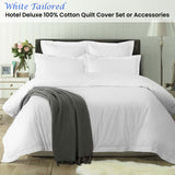 Accessorize White Tailored Hotel Deluxe Cotton Quilt Cover Set Queen - Front View