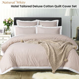 Accessorize White/Natural Tailored Hotel Deluxe Cotton Quilt Cover Set King - Front View