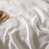 Vintage Design Homewares Hugo White Cotton Gauze Quilt Cover Set Queen - Front View