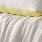 Vintage Design Homewares Hugo Reversible White Butter Cotton Gauze Quilt Cover Set Queen - Side View