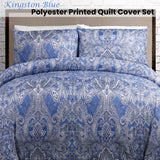 Big Sleep Kingston Blue Quilt Cover Set Double - Front View
