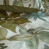 Bedding House Lilian Green 100% Cotton Percale Quilt Cover Set Queen - Top-Down View