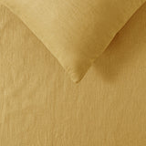 Vintage Design Homewares 100% Linen Ochre Quilt Cover Set Queen - Front View