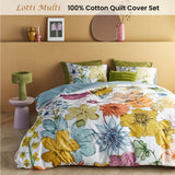 Bedding House Lotti Multi Cotton Floral Quilt Cover Set Queen - Front View