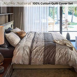 Bedding House Mathis Natural Cotton Quilt Cover Set King - Front View