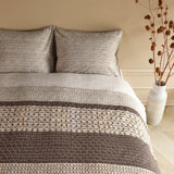 Bedding House Mathis Natural Cotton Quilt Cover Set King - Top-Down View