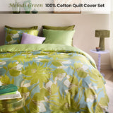 Oilily Melodi Green Cotton Floral Quilt Cover Set Queen - Front View
