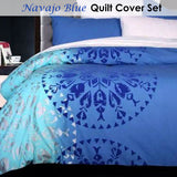 Accessorize Navajo Blue Quilt Cover Set Single - Front View