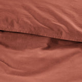 Bedding House Organic Cotton Basic Terracotta Quilt Cover Set King - Side View