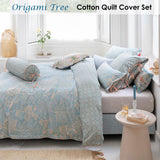 PIP Studio Origami Tree  Light Blue Quilt Cover Set Queen - Front View