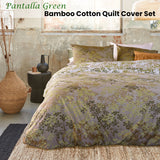 Bedding House Pantalla Green Bamboo Cotton Quilt Cover Set Queen - Front View