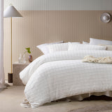 Vintage Design Homewares Parquet White Polyester Cotton Quilt Cover Set King