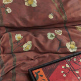 Bedding House Van Gogh Plum Blossoms Red Cotton Sateen Quilt Cover Set King - Side View
