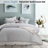 Accessorize Silver Waffle Polyester Quilt Cover Set King - Front View