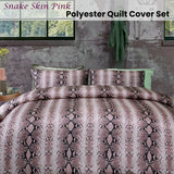 Big Sleep Snake Skin Pink Quilt Cover Set QUEEN - Front View