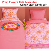 Oilily Prom Flowers Pink Cotton Quilt Cover Set Single - Front View