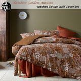 Accessorize Rainbow Garden Autumn Washed Cotton Quilt Cover Set King - Front View