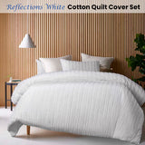 Vintage Design Homewares Reflections White Cotton Quilt Cover Set Queen - Front View