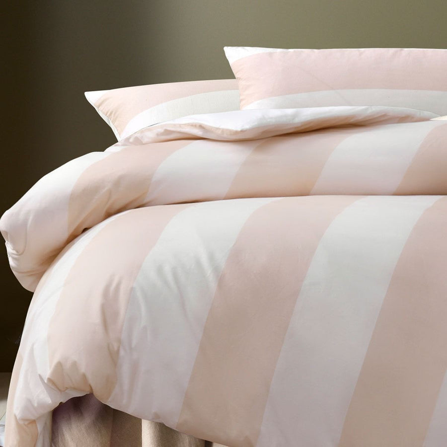 Accessorize Regency Natural Striped Washed Cotton Quilt Cover Set King
